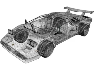 Lamborghini Countach 5000 QV (1985) 3D Model