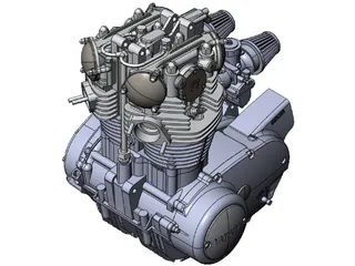 Yamaha XS650 Engine 3D Model