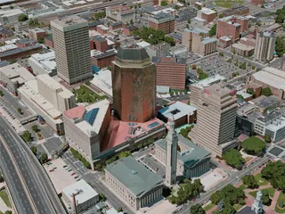 Springfield City, MA, USA (2020) 3D Model