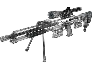 DSR-1 Accuracy International Sniper Rifle (AISR) 3D Model