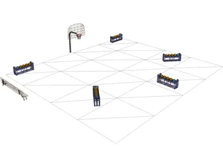 Basketball Court (3 Point Shootout) 3D Model