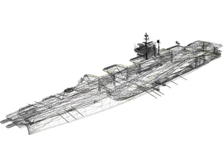 USS John F Kennedy CV 67 3D Model