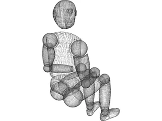 Seated Human Dummy 3D Model