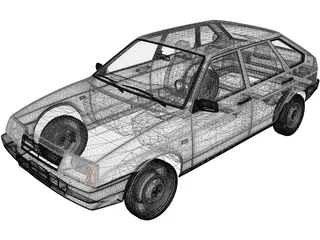 VAZ-2109 Lada (1987) 3D Model