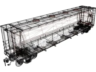 Grain Car 3D Model