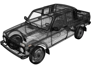 Lada Niva 4x4 2329 Pickup 3D Model