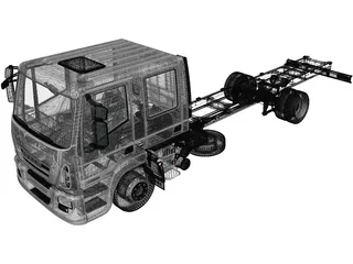 Iveco EuroCargo Double Cab Chassis Truck (2008) 3D Model