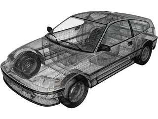 Honda CRX (1988) 3D Model