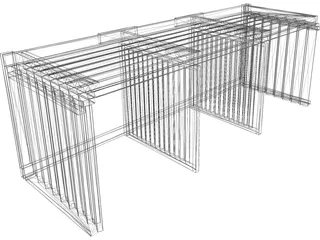 3 Compartment Composting Bin 3D Model