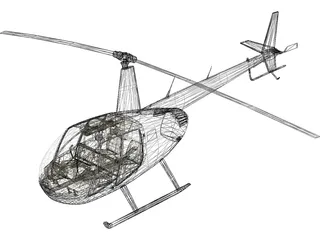 Robinson R44 with Interior 3D Model