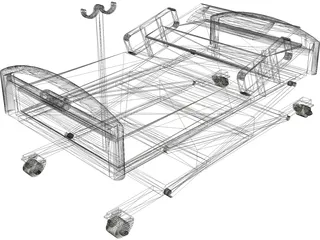 Hospital Bed 3D Model