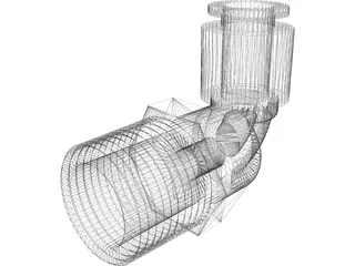 3-8 NPT Push Lock Fitting 3D Model