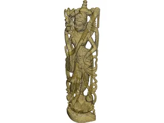 Hindu Lakshmi Statue 3D Model