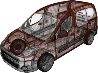 Peugeot Partner Tepee (2011) 3D Model