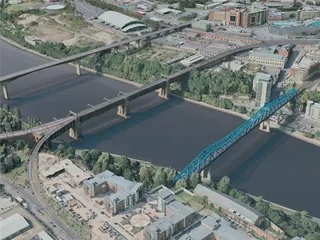 Newcastle upon Tyne City, UK (2021) 3D Model