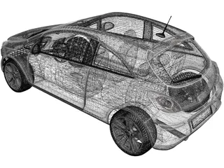 Opel Corsa 3-door (2011) 3D Model