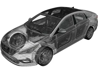 Hyundai Sonata (2014) 3D Model