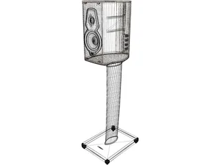 Studio Monitor Speaker with Stand 3D Model