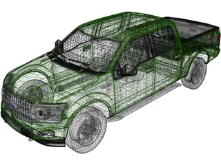 Ford F-150 SuperCrew XLT (2020) 3D Model
