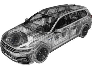 Volkswagen Passat GTE Variant (2020) 3D Model