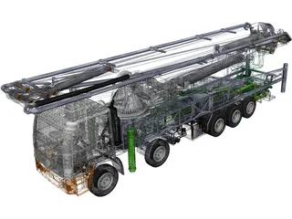 Concrete Pump Truck 3D Model