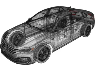Volkswagen Passat R-Line (2020) 3D Model