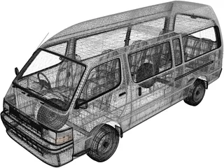 Toyota HiAce H100 Commuter (1992) 3D Model