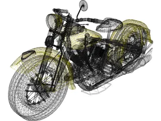 Harley-Davidson Knucklehead (1947) 3D Model