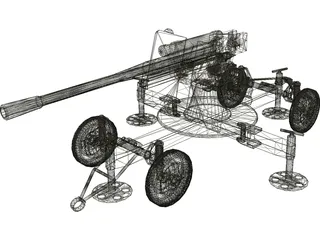 ZIS-52-K Cannon 3D Model