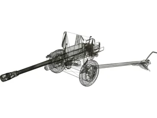 ZIS-3 WW2 Field Cannon 3D Model