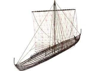 Skuldelev Viking Ship 3D Model