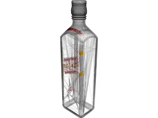 Red Label Bottle 3D Model