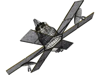 Communication Satellite 3D Model