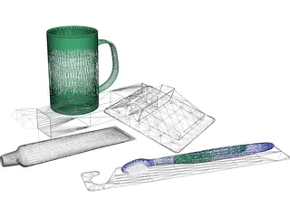 Assorted Desk Items 3D Model