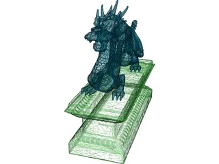 Chinese Dragon Statue 3D Model