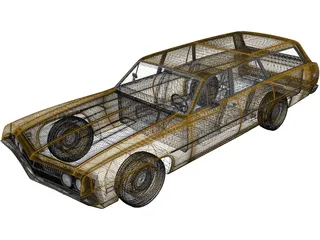 Ford Torino 500 Station Wagon 3D Model