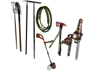 Garden Tools Collection 3D Model