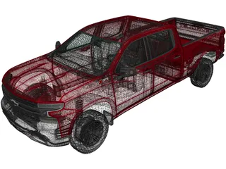 Chevrolet Silverado LT Crew Cab (2018) 3D Model