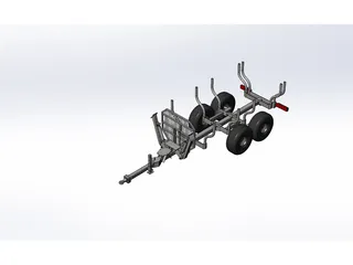 Wood Trailer 3D Model