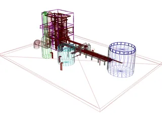 Oil Refinery 3D Model