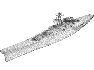 Iowa Battleship 3D Model