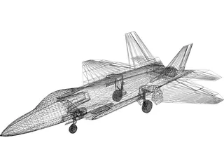 F-22A Raptor 3D Model