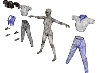 Woman [+Clothes] 3D Model