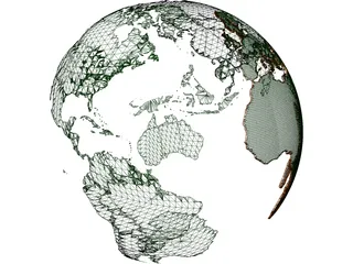Globe Land Masses 3D Model