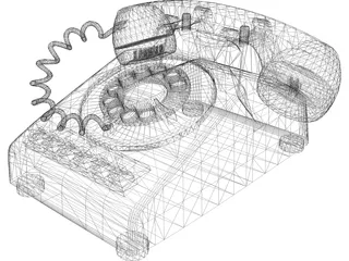 Telephone Rotary Office 3D Model