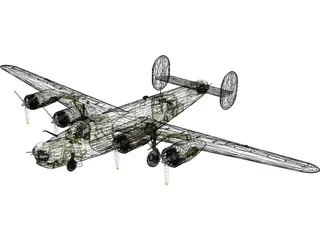 Consolidated B-24J Liberator 3D Model