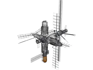 Mir Space Station 3D Model