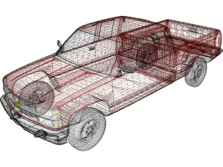 Chevrolet S10 Pickup Extended Cab (1994) 3D Model