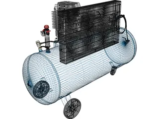 Electric Air Compressor Unit 3D Model