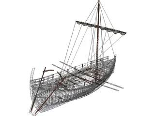 Kyrenia Ancient Greek Merchant Ship 3D Model